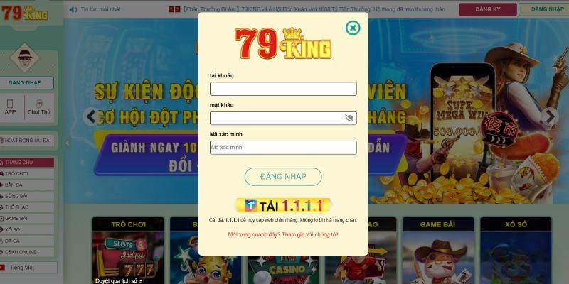 79King Com đăng nhập được thực hiện đơn giản nhanh chóng