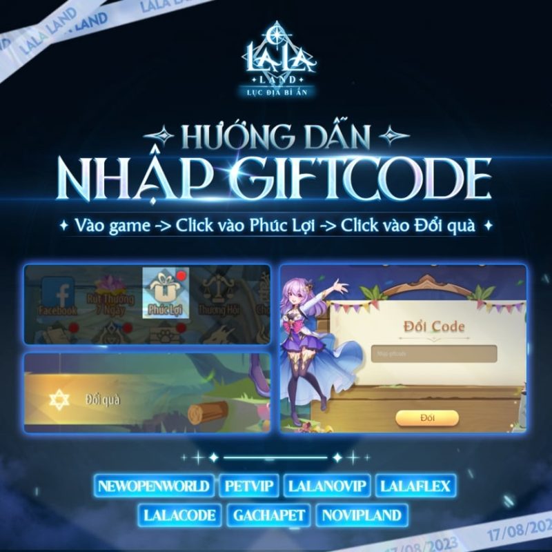 Cách nhập giftcode Lala Land: Lục Địa Bí Ẩn