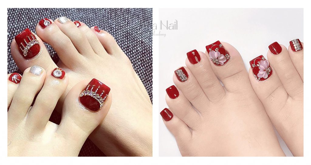 Mẫu nail chân đính đá sang trọng siêu hot 2023 - MYA NAIL ...